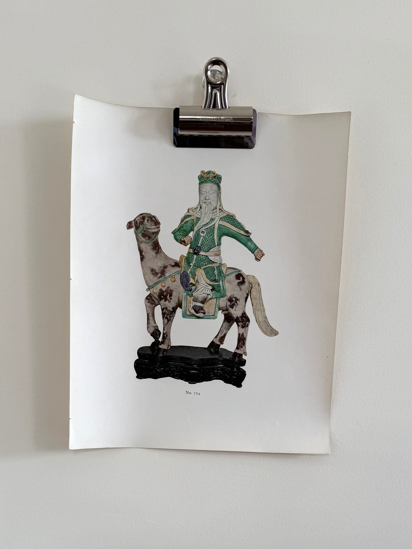 Antique Photograph of Chinese Porcelain Equestrian Statue