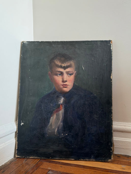 Portrait of a Schoolboy Oil on Canvas