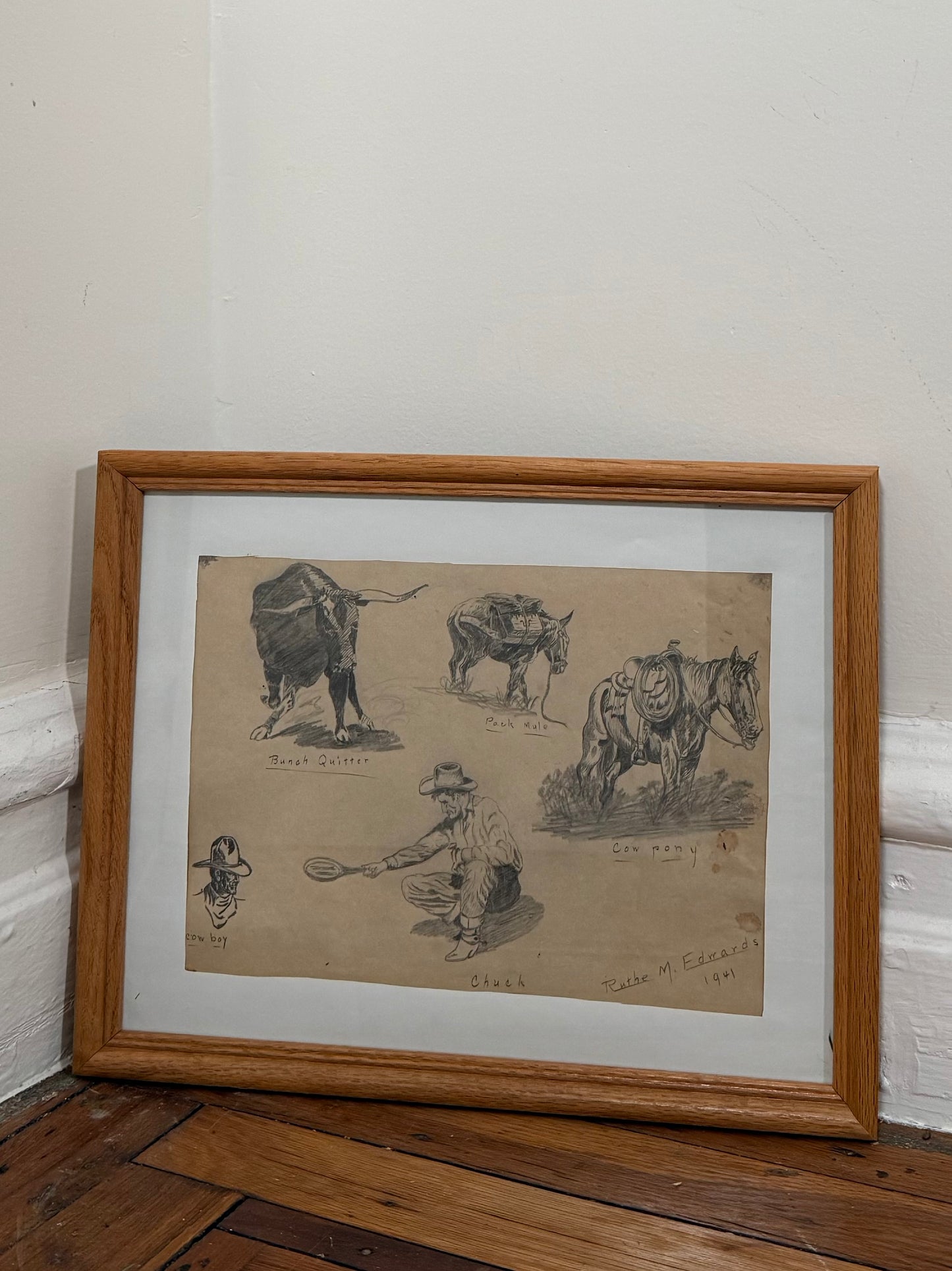 Framed Western Drawing