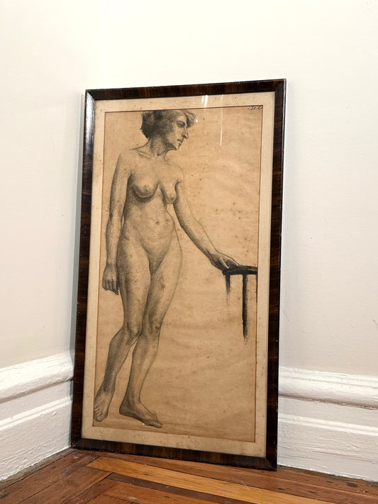 Framed Drawing of a Nude Woman